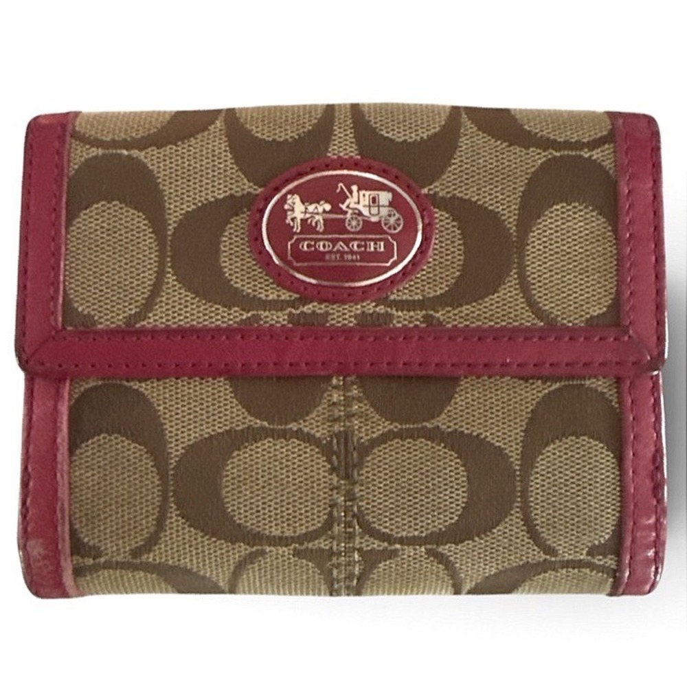 Coach Signature Canvas Small Bifold Wallet